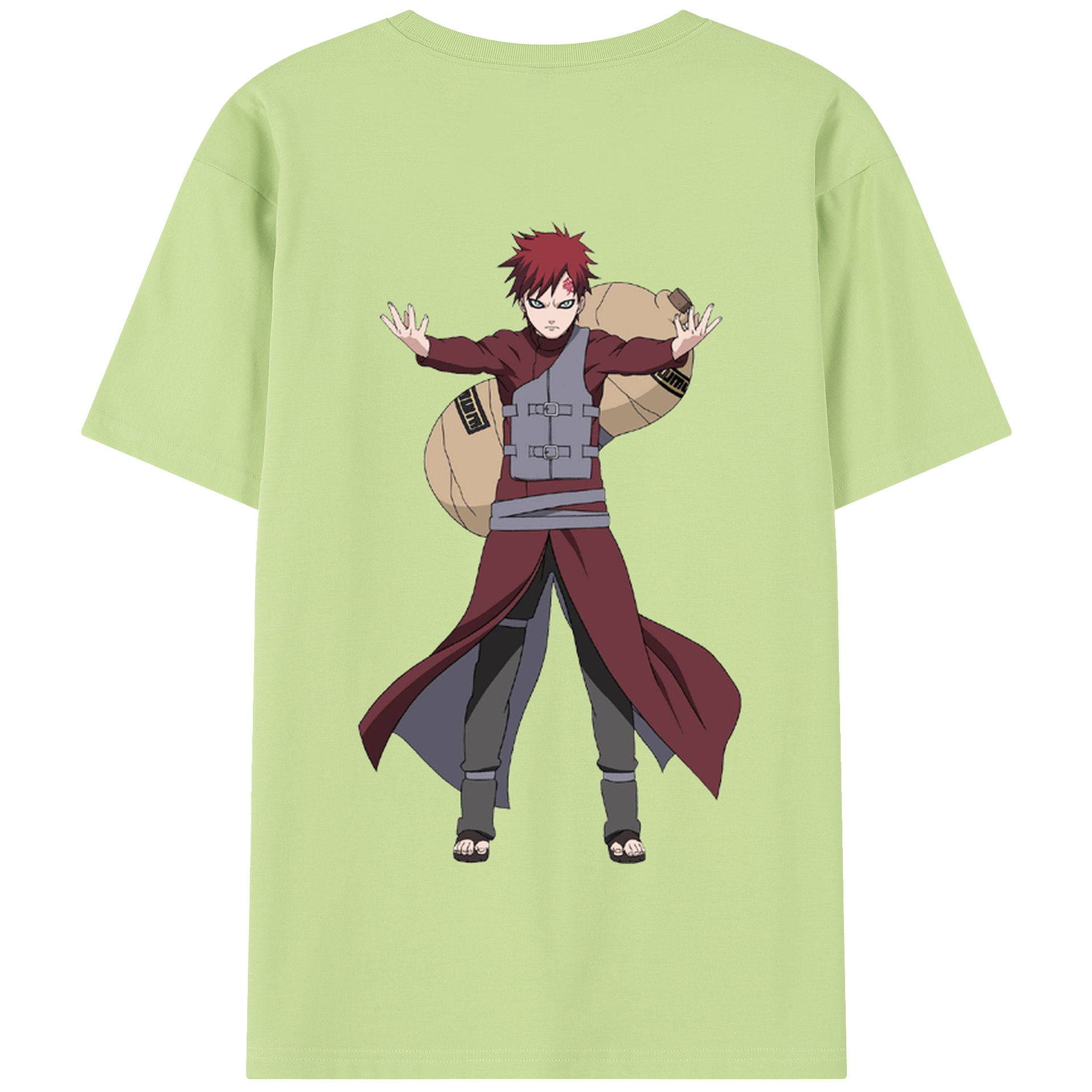 （画像用） NARUTO -ナルト- ガアラ Gaara 綿100％半袖Tシャツ（背面プリント）